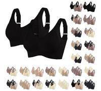 Angxiwan Womens Underwear Bras Size 36e Non Wired 2Pack Sports Bras Women UK Comfort Seamless Shapermint Bra with Straps Push Up with Padded Plus Size Non Wired Padded for Women Comfit Bra
