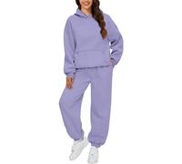 Angxiwan Your Order Today's Deals of The Day Tracksuit Full Sets for Women Uk 2 Piece Co Ord Sets Outfits Hoodie And Sweatpants Jogger Set Ladies Gym Activewear Christmas Presents for Women