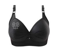 Angxiwan Your Orders Lightning Deals Cheap Items Non Wired Bras for Women Super Comfot Padded Bra Fashion Rhinestones Print Adjustable Strap Bralette High Impact Support Full