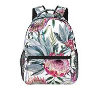 ANGYANG Casual Backpack Protea Pattern Classic Bookbag Water Resistant School Bag Casual Daypack With Side Pockets