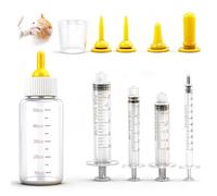 ANGYANG Pet Feeding Kit for Kitten and Puppy Silicone Feeding Pacifier,10in1 Feeding Utensils, Bottles for Nursing, Pet Medicine Feeder Syringe for Pets and Wildlife