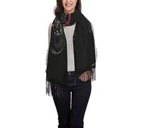 ANGYANG Scarf Cool Black Cobra Snake Womens Large Soft Cashmere Feel Shawls Wraps Light Stole 192x75 cm