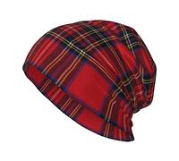 ANGYANG Skull Cap Royal Stewart Tartan Knitted Hat Polyester Balaclava Slouchy Beanie Hat Running Hat