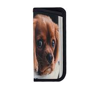 ANGYANG Soft Eyeglasses Bag Ruby Cavalier King Charles Spaniel Puppy Dog Anti-Scratch Spectacles Sleeve Portable Eyewear Case Neoprene Sunglasses Case