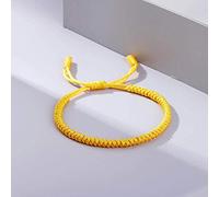 ANGYANG Woven Bracelet,Yellow Nylon Thread Hand-Woven Tibetan Buddhist Knots Adjustable Charm Bracelets Lucky Friendship Gift For Boy Girl Couples Men Women