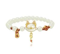Angyape 2024 Chinese New Year Dragon Bracelets for Women, Dragon Beaded Bracelet Chinese Zodiac Feng Shui Lucky Amulet Stretch Bracelets for Women Unisex Jewelry, Adjustable, Stone, no gemstone