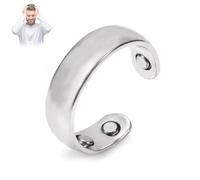 Angyape Auvulis Migraine Ring, Vitality Mgnetic Calmi Ring Stainless Steel Adjustable Acupressure Magntic Anti Snoring Rings Migraine Relief Jewelry for Men and Women, Metal, No Gemstone