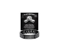 Angyape Best Brother Ever Bracelet, Once A Brother Always A Brothers Engraved American Flag Stainless Steel Link Chain Black Metal Wristband Meaningful Birthday Gift Jewelry For Men, M, Metal, no