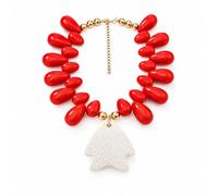 Angyape Chunky Beaded Fish Necklace For Women, Boho Beach Statement Tropical Coastal Ocean Inspired Summer Vacation Jewelry Gift, XL, Acrylic, No Gemstone