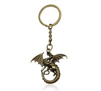 Angyape Dragon Keychain Charms Cool Keychain for Car Keys Zipper Accessories Backpacks Bag Charms Fun Gifts for Man Women, Bronze Color, Large