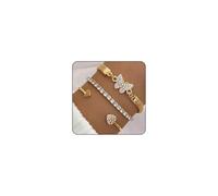 Angyape Gold Bangle Bracelets for Women Stack, Chunky Butterfly Tennis Bracelet Silver Cute Indian bangles Stackable Chain Bracelets for Women Non Tarnish Luxury Fashion Accessories Sexy Set, L, Alloy