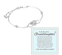 Angyape Granddaughter Bracelet,Peach Blossom Knot Handmade Woven Braided Adjustable Designed Colorful A Link That Can Never Be Undone Jewelry Gifts from Grandma for Granddaughter, L, Cotton, no