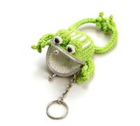 Angyape Mini Coin Purse Keychain Cute Crochet Jellyfish Frog Keychain for Backpack Small Coin Pouch Purse Bag Charms Gifts, Frog, Large