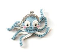 Angyape Mini Coin Purse Keychain Cute Crochet Jellyfish Frog Keychain for Backpack Small Coin Pouch Purse Bag Charms Gifts, Jellyfish, Large