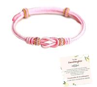 Angyape To My Granddaughter Forever Linked Together Handmade Braided Bracelet, Adjustable Infinite Forever Braided Bracelets Granddaughter Bracelet from Grandma Mind Peace Jewelry, Adjustable, Cotton