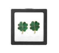 ANH3KT Green Four Leaf Clover Brooch Pin - Shamrock Pin Good Luck Charms for Men, Perfect St. Patrick's Day Accessory, Handcast Pewter Lapel Pin, 1.5''