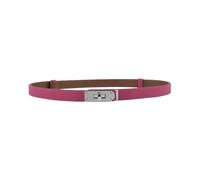 ANHAISHUILV Women's Skinny Leather Belt with Adjustable Silver Turn-Lock Buckle - Ideal for Dresses, Jeans, and Coats, Black, Rose/Silver, Standard