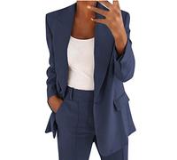 ANHATUIV Blazer Jackets for Women UK Oversized Classic Plain Suit Coat One Button Long Sleeve Formal Jacket Cardigan Plus Size Lapel Collar Lightweight Suits Coat Workwear for Business Event