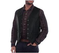 ANHATUIV Faux Leather Waistcoat Mens Steampunk Vest Men Plus Size PU Leather Gilet Jacket Western Style Cowboy Retro Vest Coats Button Down Waistcoat Motorcycles Gilet Medieval Waistcoat Black 3XL