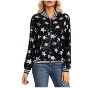 ANHATUIV Jackets for Women Uk Women’s Metallic Festival Outfit Sequin Bomber Jacket Women's Shiny Jacket Cardigan Long Sleeve Bolero Tops Short Tops Elegant Blazer Glitter Party Outfits Clubwear
