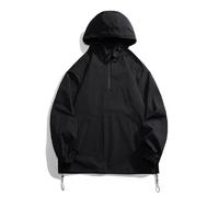 ANHATUIV Lightweight Waterproof Jacket Rain Coats for Men Windproof Rain Coats Outdoor Pullover Mens Waterproof Raincoat Lightweight Hoodies 1/2 Zip Plus Size Hiking Mountain Softshell Coat