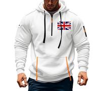 ANHATUIV Mens 1/4 Zip Pullover Hoodie Hoodies for Men Quarter Zip Pullover Tactical Sweatshirt Union Jack Colour Desert Storm Pullover Vintage Long Sleeve Casual Fashion Hoodie with Pockets 3XL