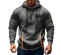 ANHATUIV Mens 1/4 Zip Pullover Hoodie Hoodies for Men Quarter Zip Pullover Tactical Sweatshirt Union Jack Colour Desert Storm Pullover Vintage Long Sleeve Casual Fashion Hoodie with Pockets XXL
