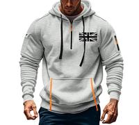 ANHATUIV Mens 1/4 Zip Pullover Hoodie Hoodies for Men Quarter Zip Pullover Tactical Sweatshirt Union Jack Colour Desert Storm Pullover Vintage Long Sleeve Casual Fashion Hoodie with Pockets XL