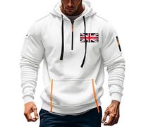 ANHATUIV Mens 1/4 Zip Pullover Hoodie Hoodies for Men Quarter Zip Pullover Tactical Sweatshirt Union Jack Colour Desert Storm Pullover Vintage Long Sleeve Casual Fashion Hoodie with Pockets 3XL