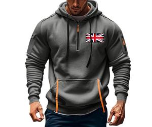 ANHATUIV Mens 1/4 Zip Pullover Hoodie Hoodies for Men Quarter Zip Pullover Tactical Sweatshirt Union Jack Colour Desert Storm Pullover Vintage Long Sleeve Casual Fashion Hoodie with Pockets