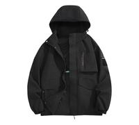 ANHATUIV Rain Coats for Men Waterproof Jacket Breathable Men's Waterproof Hardshell Jacket Raincoat Full Zip Up Long Sleeve Overcoat Solid Color Lightweight Rain Jackets for Camping Outdoor Mountain