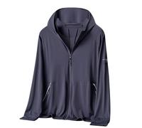 ANHATUIV UPF 50+ Men's Hoodies UV Sun Protection Running Jacket Summer Sunscreen Thin Breathable Outdoor Coat Fishing Top Long Sleeve Full Zip Hoodie Quick Dry Outdoor Rash Guards Cooling Hoodies