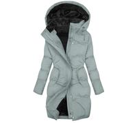 ANHATUIV Winter Coats for Women Uk Fleece Lined Waterproof Coat Women Warm Thicken Coat Quilted Jacket with Hood Mid Length Winter Puffer Coats Plus Size Full Zip Jacket Padded Thermal Overcoat