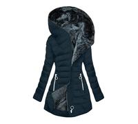ANHATUIV Winter Jacket for Women UK Ladies Fleece Lined Jacket Thick Warm Sherpa Lined Parkas Jackets Fall Winter Plus Size Wool Coats Padded Quilted Full Zip Overcoat with Fuffly Hood Coats S-5XL
