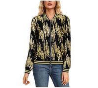 ANHATUIV Women’s Sequin Jackets Women’s Metallic Festival Outfit Jacket Sequin Top Lightweight Zip Up Stylish Jacket Short Blazer Casual Coat for Party Club Clubwear Festival Wear
