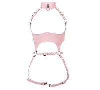 ANHATUIV Women Sexy Body Harness Belts Plus Size Lingerie Faux Leather Bondage Adjustable Belt Sexy Chest Chain Gothic Waist Belt Lingerie Garter Belts Body Jewelry for Cosplay Party Pink One Size