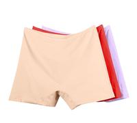ANHATUIV Womens Boxers Underwear Loose Fit Plus Size Shorts 3PCs Cotton Panties High Waisted Stretch Loose Boxer Briefs Chub Rub Shorts Anti Chafing Underwear for Under Dresses Khaki+Red+Purple 6XL