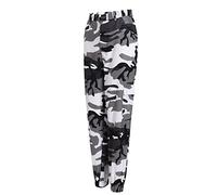 ANHATUIV Womens Camo Cargo Trousers Cuffed Jogging with Pockets Tracksuit Bottoms Camouflage High Waisted Teen Girls Cargo Joggers Pants Petite Combat Trousers Outdoor Work Trousers Grey L