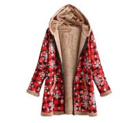 ANHATUIV Womens Coats Women'S Boho Colourful Coat Flannel Lined Warm Winter Jacket Long Coats Women Long Sleeve Warm Ethnic Oversize Line Jackets Baggy Aztec Zip Up Hoodies Jacket XL