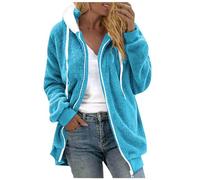 ANHATUIV Womens Hoodies Teddy Fleece Hoodies Zip Up Oversized Double Fuzzy Fluffy Jacket Winter Stylish Cardigan With Pockets Warm Coats Plush Cardigan Plus Size Thickened Coats Casual Overcoat 4XL