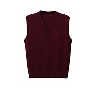 ANHATUIV Women's Sleeveless Jumpers Women Knitted Sweater Tank Top Knitwear Plaid Pullovers Sweatshirts Oversized V Neck Cable Knit Vintage Retro Stylish Spring Autumn Winter Women