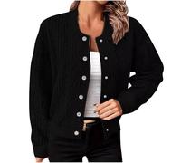 ANHATUIV Womens Sport Jacket Long Sleeve Knit Cardigan for Women Womens Crochet Knit Cardigan Sweater V Neck Open Front Crop Varsity Jackets Fall Trendy Button Down Knitwear XL