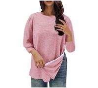 ANHATUIV Womens Tops Ladies Blouses Post Shoulder Surgery Shirts for Women Tear Away 3/4 Tops After Rotator Cuff Shirts Summer Tees Loose Fit Pullover Tunic Blouse Chemo Port Adaptive Clothing XL