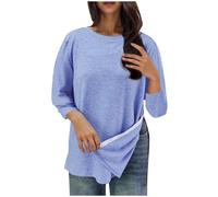 ANHATUIV Womens Tops Ladies Blouses Post Shoulder Surgery Shirts for Women Tear Away 3/4 Tops After Rotator Cuff Shirts Summer Tees Loose Fit Pullover Tunic Blouse Chemo Port Adaptive Clothing XL