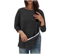 ANHATUIV Womens Tops Ladies Blouses Post Shoulder Surgery Shirts for Women Tear Away 3/4 Tops After Rotator Cuff Shirts Summer Tees Loose Fit Pullover Tunic Blouse Chemo Port Adaptive Clothing XL
