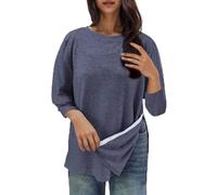 ANHATUIV Womens Tops Ladies Blouses Post Shoulder Surgery Shirts for Women Tear Away 3/4 Tops After Rotator Cuff Shirts Summer Tees Loose Fit Pullover Tunic Blouse Chemo Port Adaptive Clothing XL