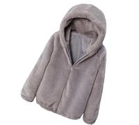 ANHATUIV Womens Zip Up Hoodie Fleece Oversized Y2K Full Zipper Plain Hooded Sweatshirt Women's Sloane Faux Hooded Jacket Winter Warm Faux Coat Long Sleeve Coat Outwear M