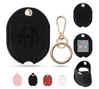 ANHBKAR Leather Car Key Fob Cover Sleeve Holder for Broken Keys - Smart Remote Protector Case with Keychain for Men & Women, Black 02, XL