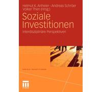 Anheier - Soziale Investitionen Interdisziplinre Perspektiven - New - P555z