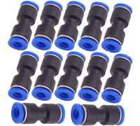 Anhoer 12Pcs Straight Tube Hose Pneumatic Air Fitting 10mm Quick Release Air Line Adapter 2 Way Push in Connect Pneumatic Fitting PU Air Line Adapter